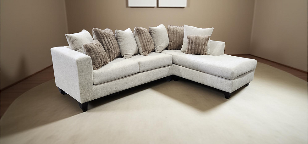 Kora Beige Fabric 2-Piece Sectional