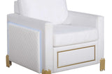 Glamor White Gold Velvet Living Room Set
