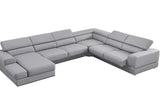 Pella Light Gray Leather LAF Sectional
