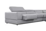 Pella Light Gray Leather RAF Sectional