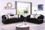 Carmela Black Velvet Living Room Set