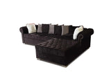 Milan Black Velvet Tufted Sectional