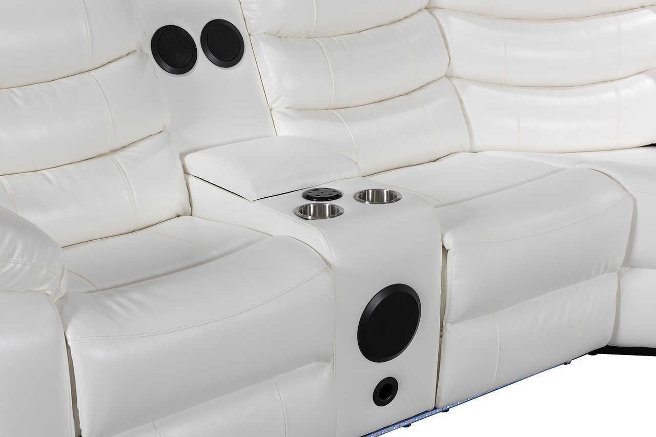 Turbo White Power Reclining Sectional