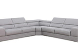 Pella Light Grey Leather Sectional