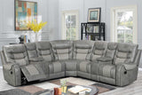 Phoenix II Grey Upholstered Reclining Sectional
