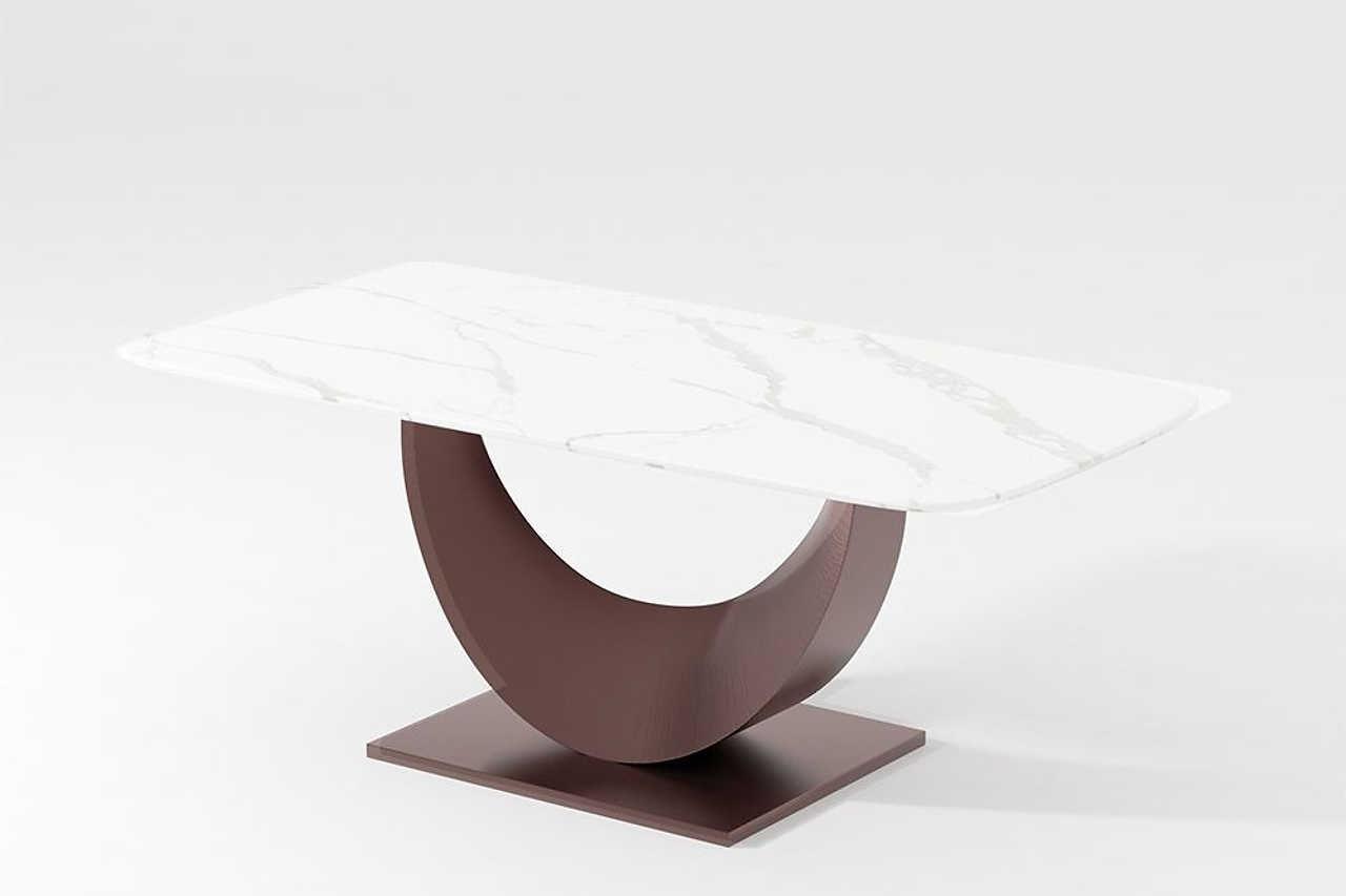 71" Faux Marble Top Dining Table