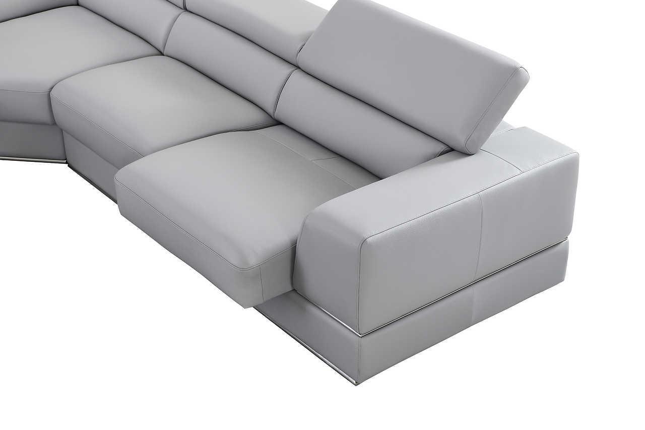 Pella Light Gray Leather LAF Sectional