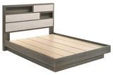 River Light Gray Bookcase Platform Bedroom Set