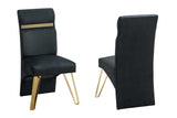 Midnight Black Gold Upholstered Dining Room Set