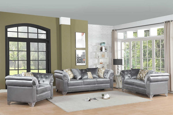 Emma Gray Velvet Living Room Set