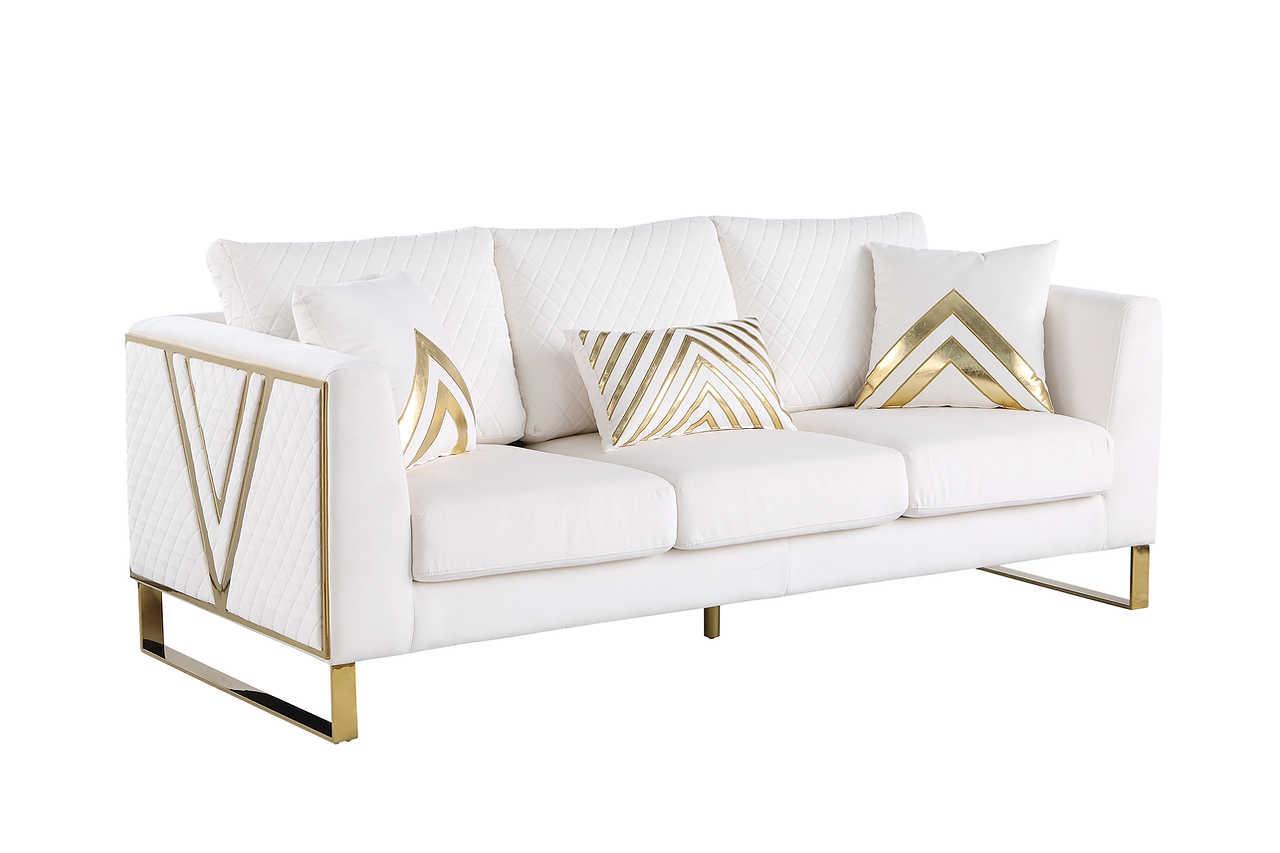 Vista Bonita Cream Velvet Living Room Set