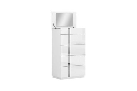 Chloe White Gloss Modern Nightstand - Ella Furniture