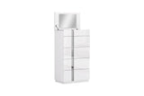 Chloe White Modern Contemporary High Gloss 5-Drawers Chest - Ella Furniture