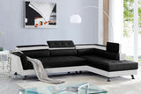 Izzi Black White Tufted Sectional