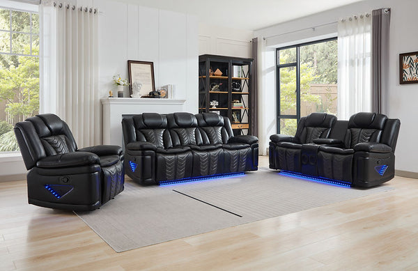 Prime Time Black 2-Piece Living Room Set