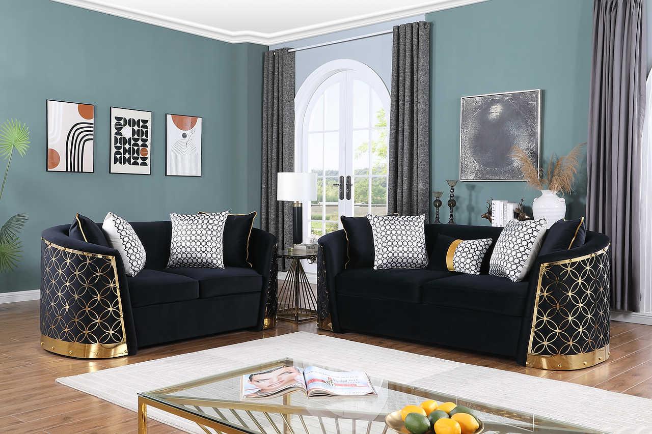 Athena Black Living Room Set