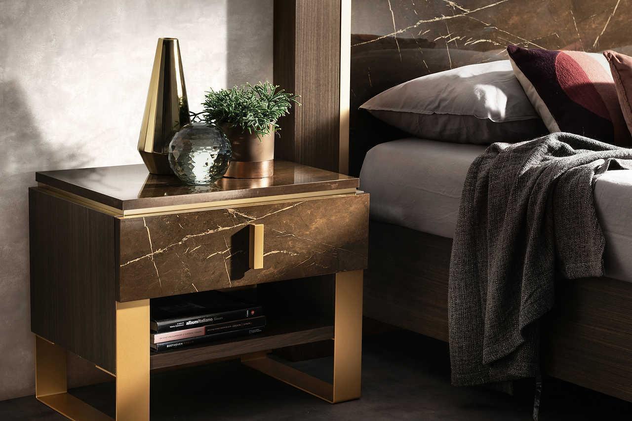 Essenza Brown LED Italian Bedroom Set