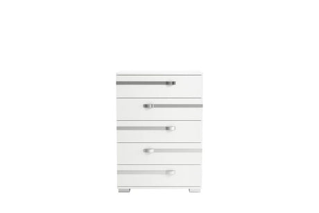 Dream Rombi White Modern Contemporary Marble Top Solid Wood Fabric Panel Bedroom Set - Ella Furniture