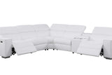 Picasso White 6-Piece 2 Power Reclining Sectional