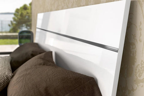 Luna White Contemporary Transitional High Gloss Lacquer Solid Wood Extra Nightstand - Ella Furniture