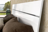Luna White Contemporary Transitional High Gloss Lacquer Solid Wood Bedroom Set - Ella Furniture