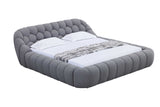 Bubbles Gray Upholstered Platform King Bed