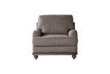 Driftwood Brown/Gray Modern Contemporary Solid Wood Trim Fabric Upholstery Chair - Ella Furniture