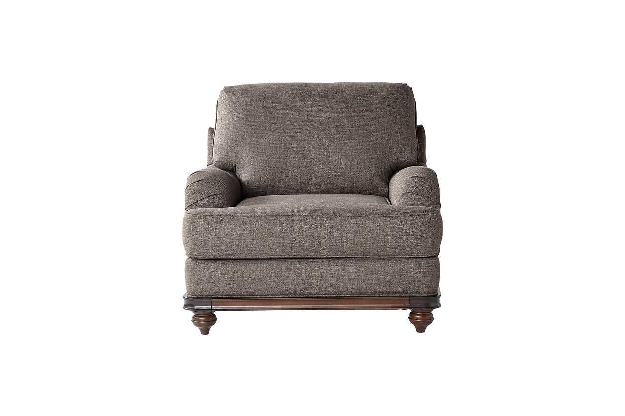 Driftwood Brown/Gray Modern Contemporary Solid Wood Trim Fabric Upholstery Chair - Ella Furniture