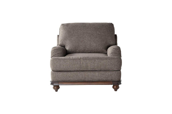 Driftwood Brown/Gray Modern Contemporary Solid Wood Trim Fabric Upholstery Chair - Ella Furniture