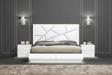 Lea White Modern Contemporary High Gloss Pine Wood 2-Drawers Nightstand - Ella Furniture