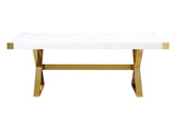 Adel White Gold Dining Table