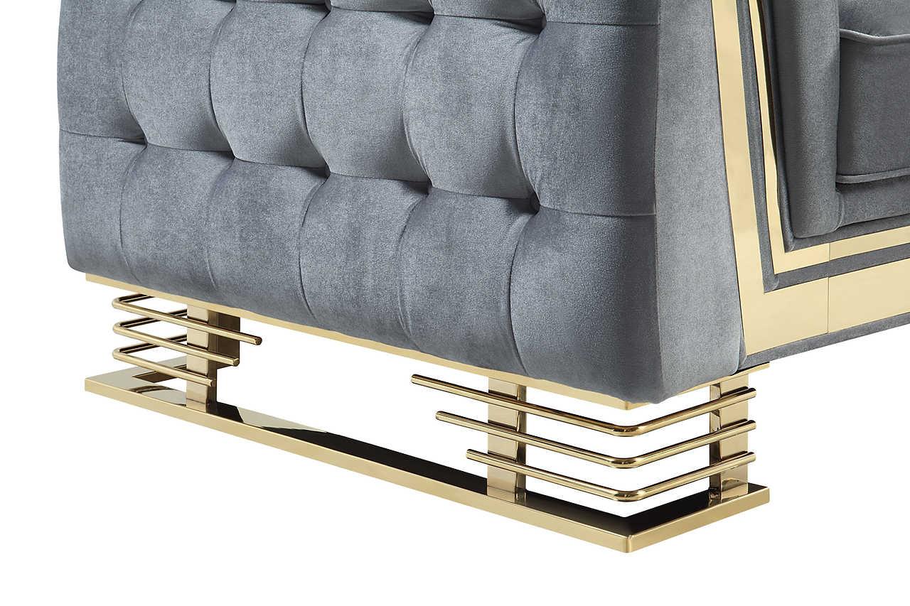 Ashton Grey Gold Upholstered Chair
