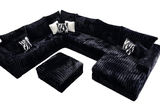 Texan Black Corduroy Sectional