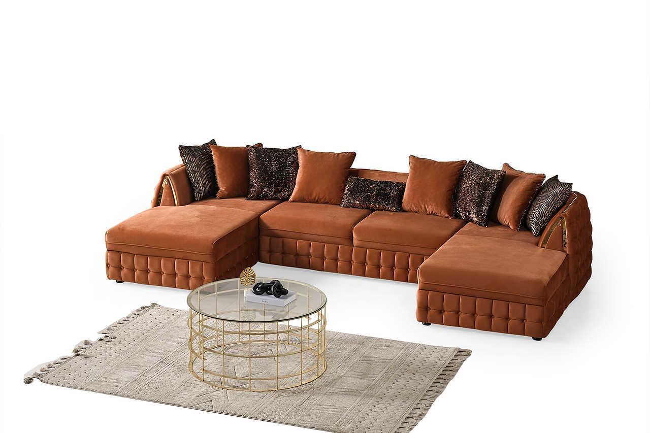 Sicilya Rust Orange Sectional