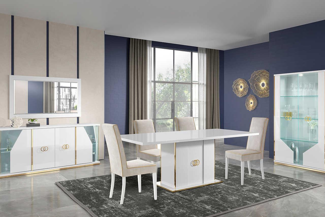 Vogue White Rectangular Dining Room Set