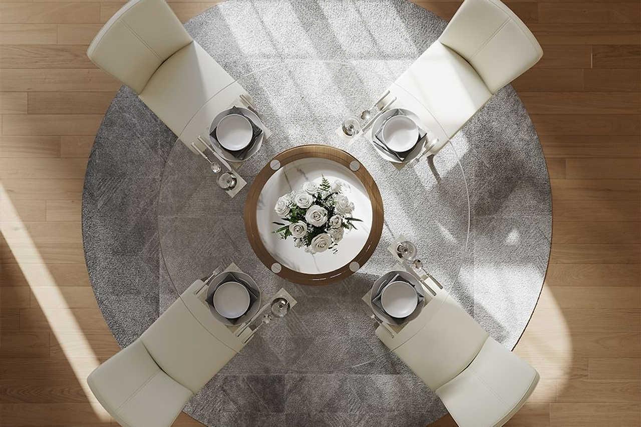 Sami 51" Glass Top Table