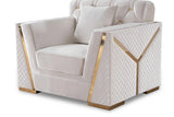 Hilena White Velvet Living Room Set