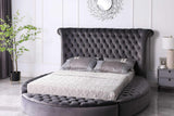 Lux Grey Modern Contemporary Solid Wood Velvet Upholstered Tufted Storage Queen Bed - Ella Furniture