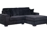 Comfy II Black Velvet 2-Piece Sectional
