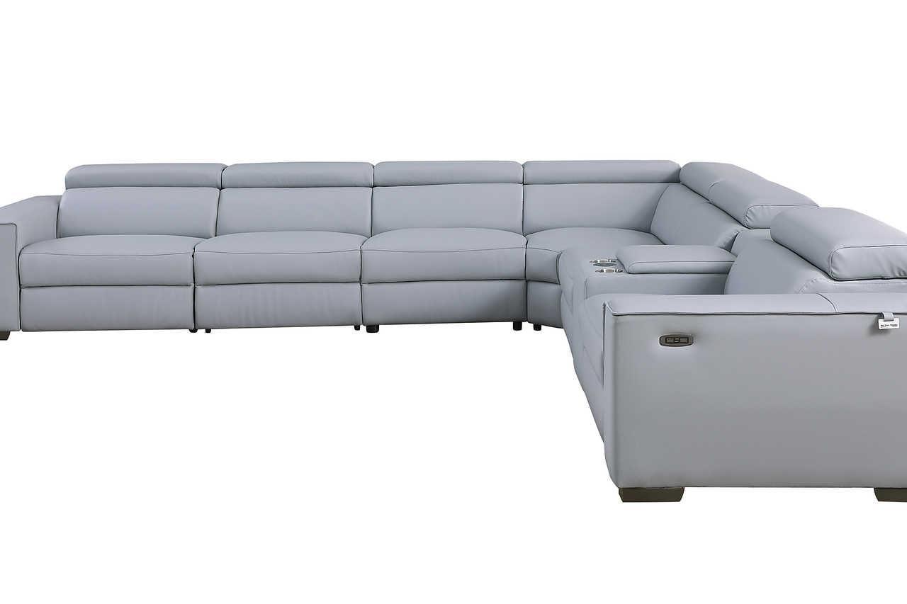 Picasso Light Blue 7-Piece 3 Power Reclining Sectional