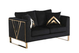 Vista Bonita Black Velvet Living Room Set