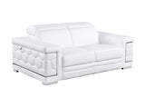 Favo White Leather Living Room Set