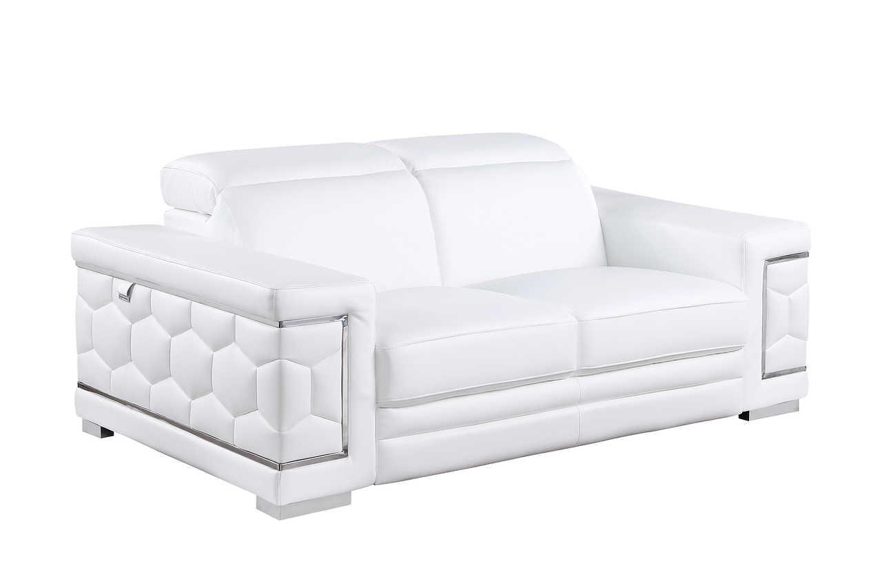 Favo White Leather Chair