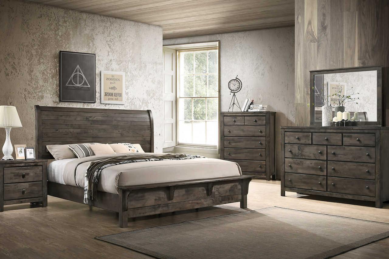 Farmhouse Gray Modern Contemporary Solid Wood And Veneers 5-Drawers Chest - Ella Furniture