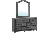 Divina Gray Upholstered Tufted Wingback Bedroom Set