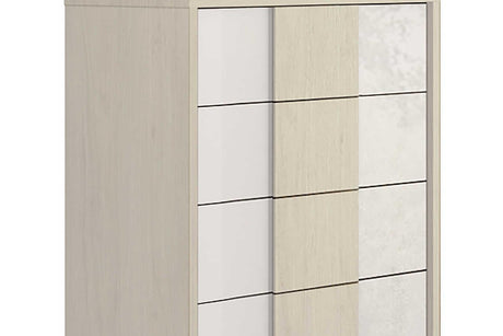 Tower White Modern Contemporary Traditional Solid Wood And Veneers 5-Drawers Chest - Ella Furniture