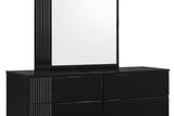 Modena Black Modern Contemporary High Gloss Lacquer Solid Wood 2-Drawers Nightstand - Ella Furniture