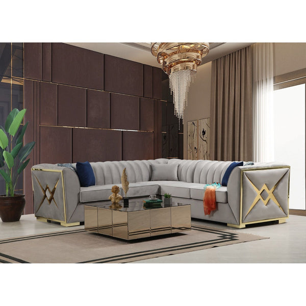 Ariana Grey Velvet Sectional