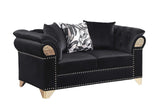 Emma Black Velvet Living Room Set