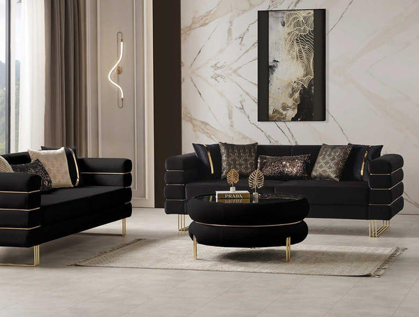 Luma Black 2-Piece Living Room Set